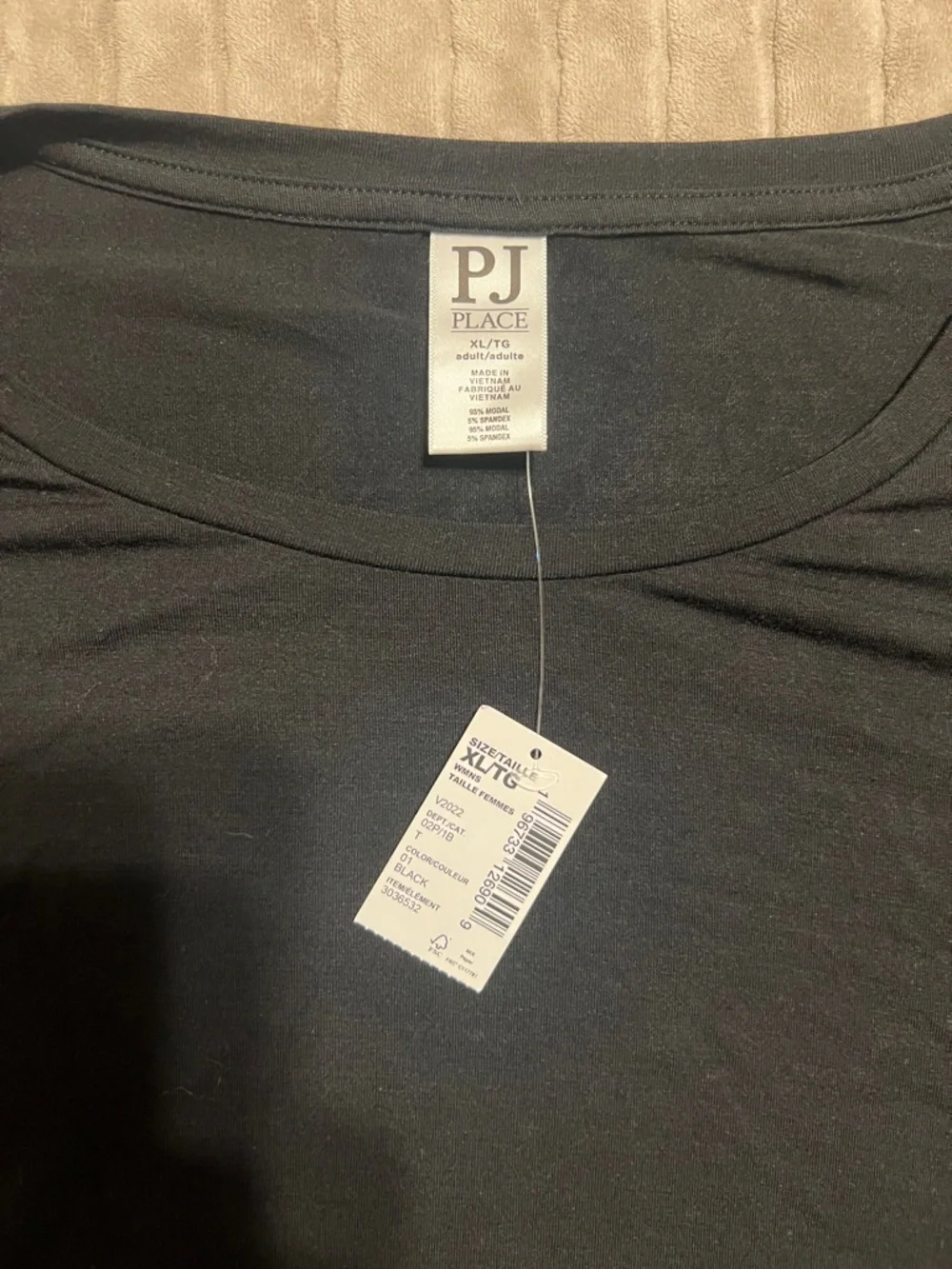 PJ Harlow Black Long-Sleeve Tie-Hem Pajama Top